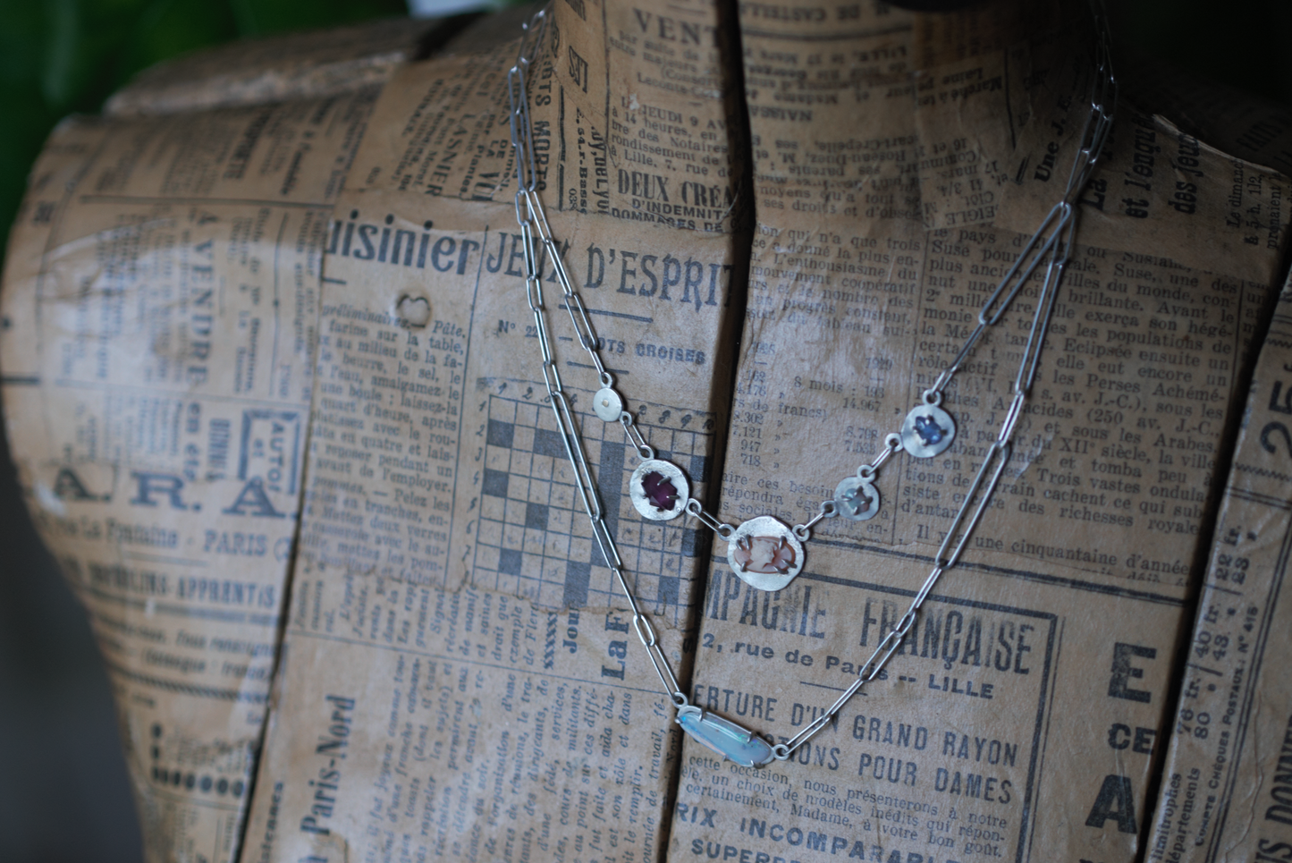 Opal Sliver on Handmade Chain