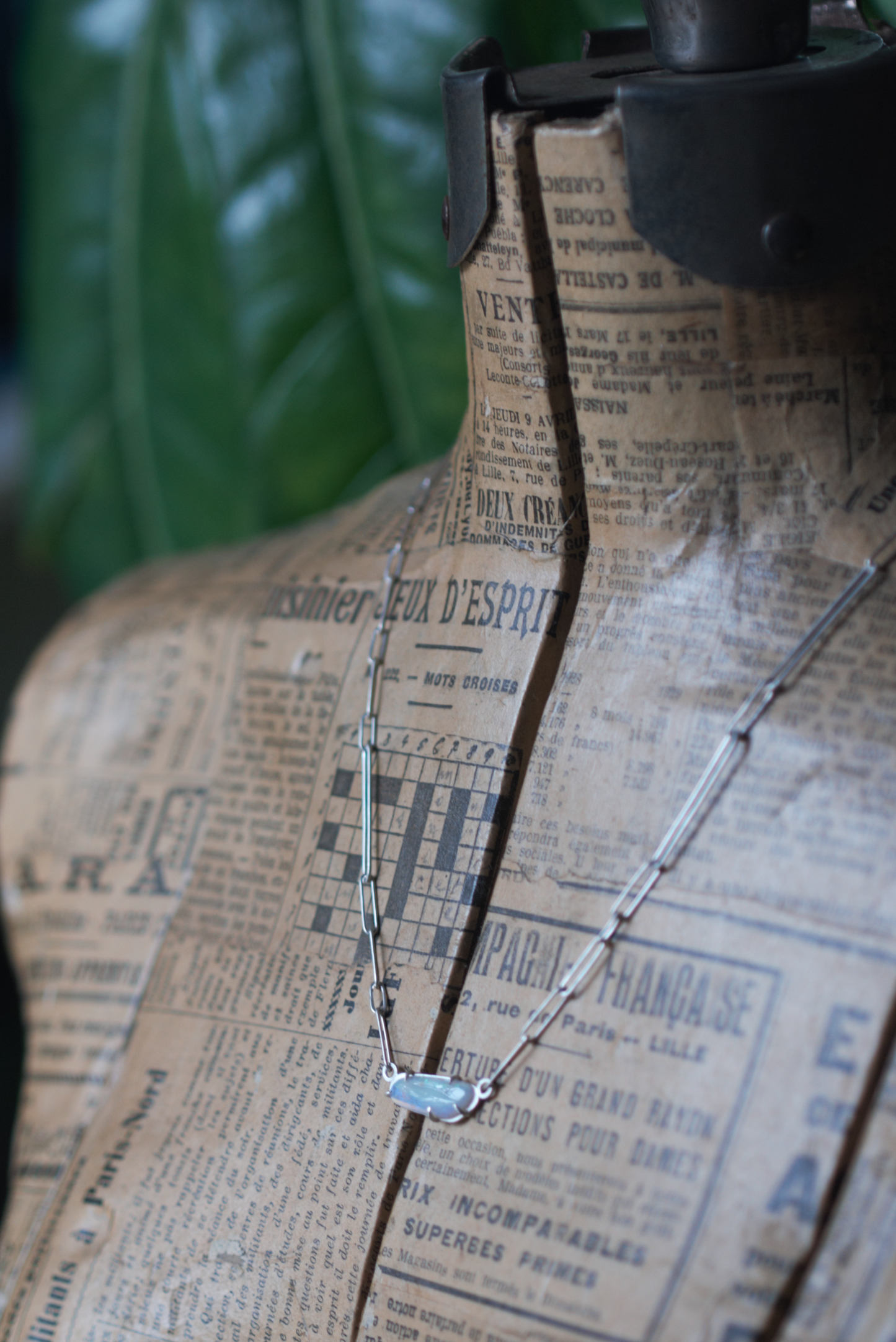 Opal Sliver on Handmade Chain
