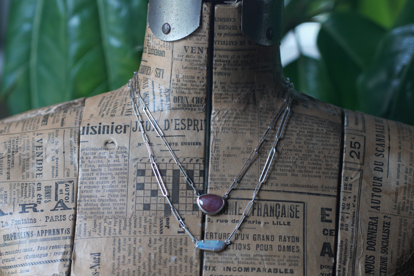 Pink Sapphire on Handmade Chain