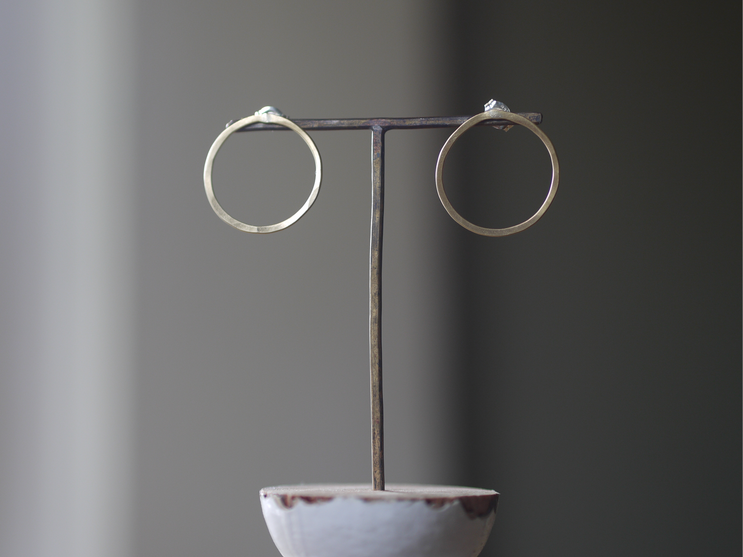 Large Brass Circle Studs