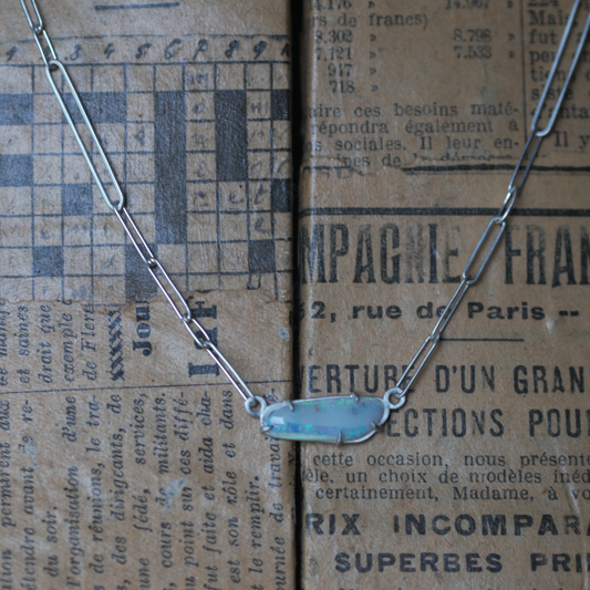 Opal Sliver on Handmade Chain