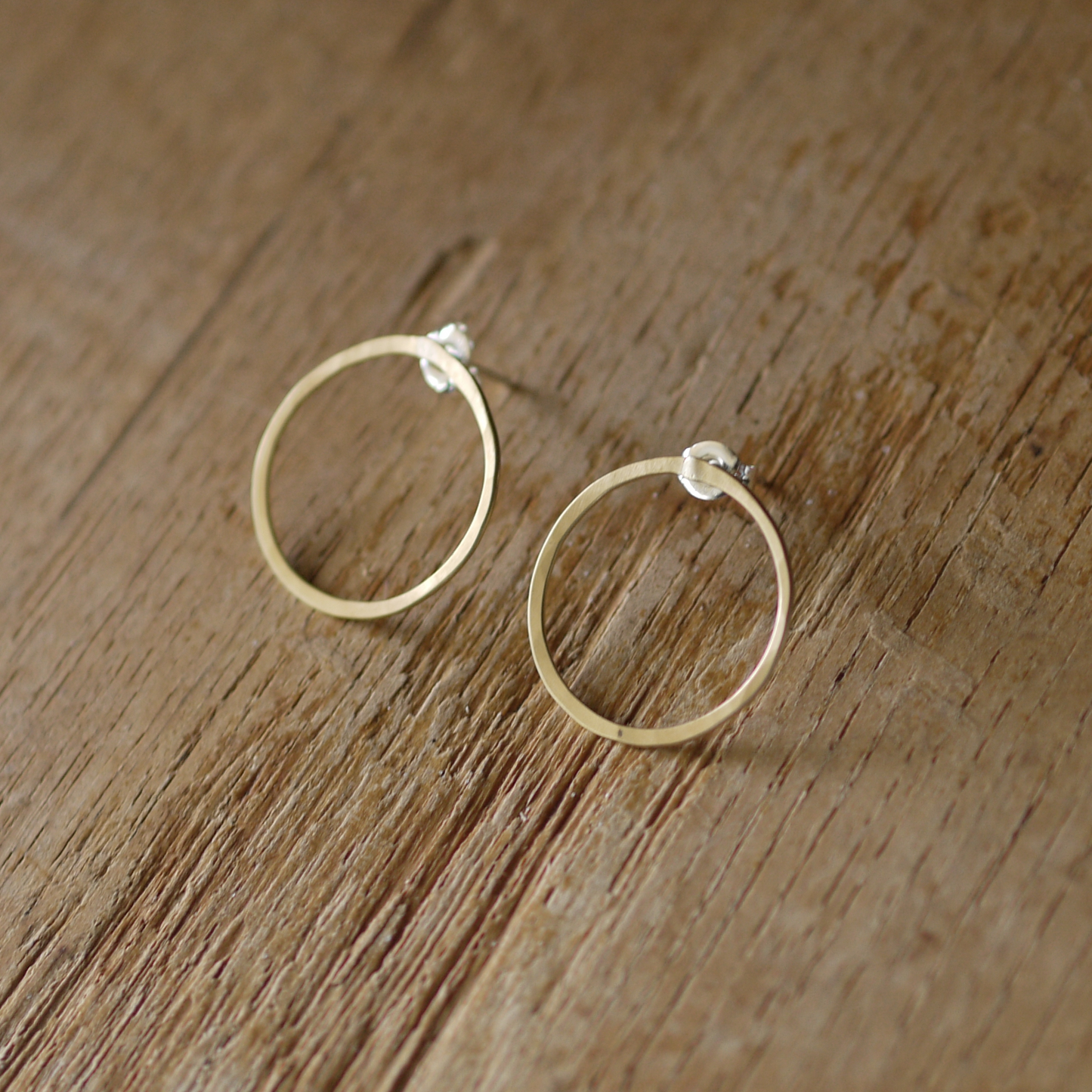 Large Brass Circle Studs