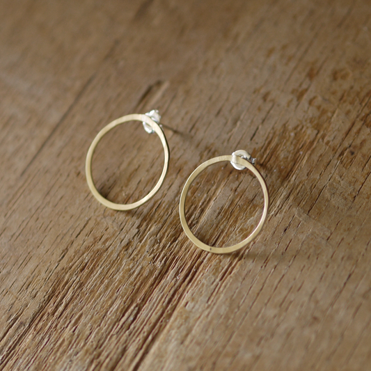 Large Brass Circle Studs