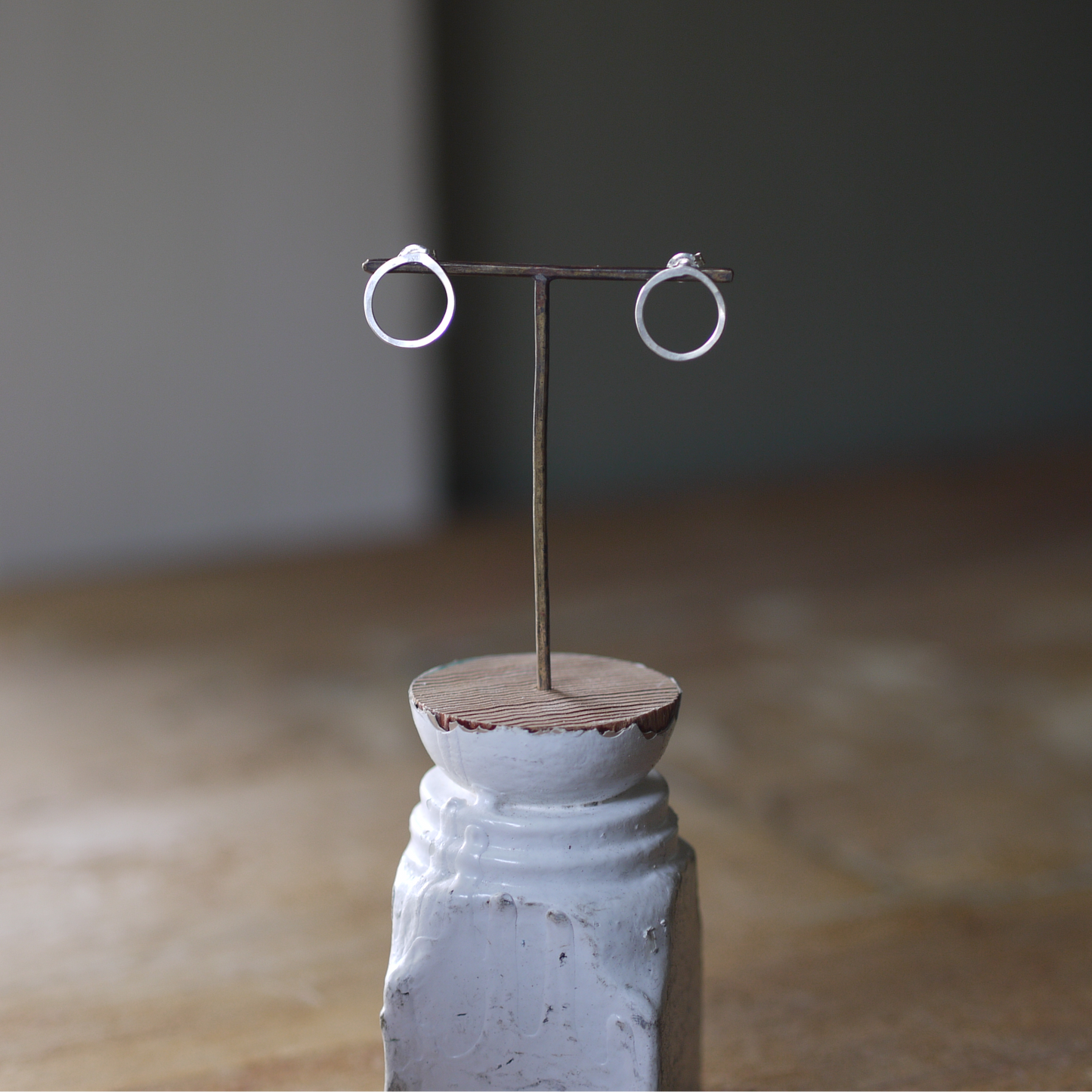 Small Silver Circle Studs