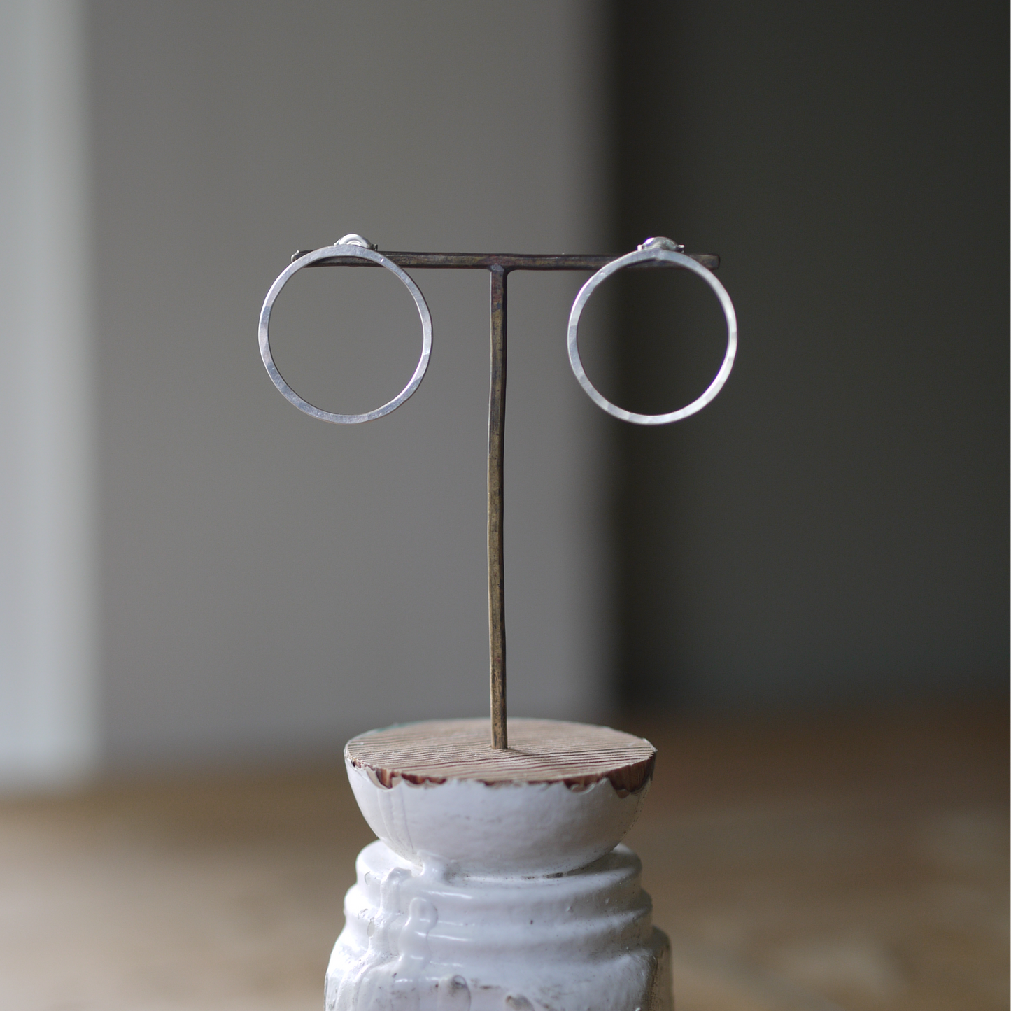 Large Silver Circle Studs