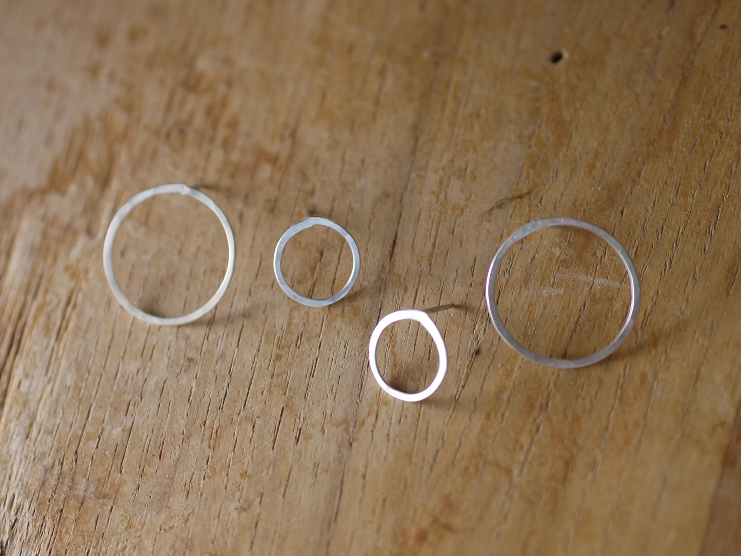 Small Silver Circle Studs